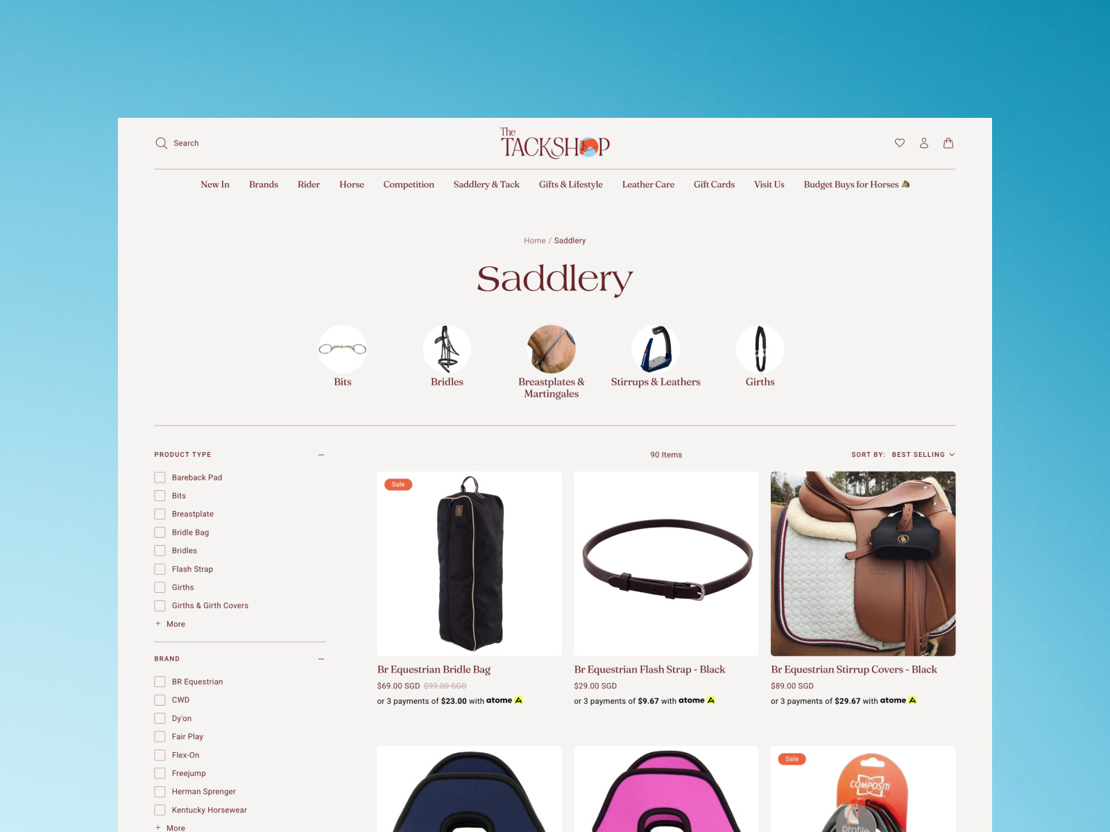 The Tack Shop product detail page screenshot