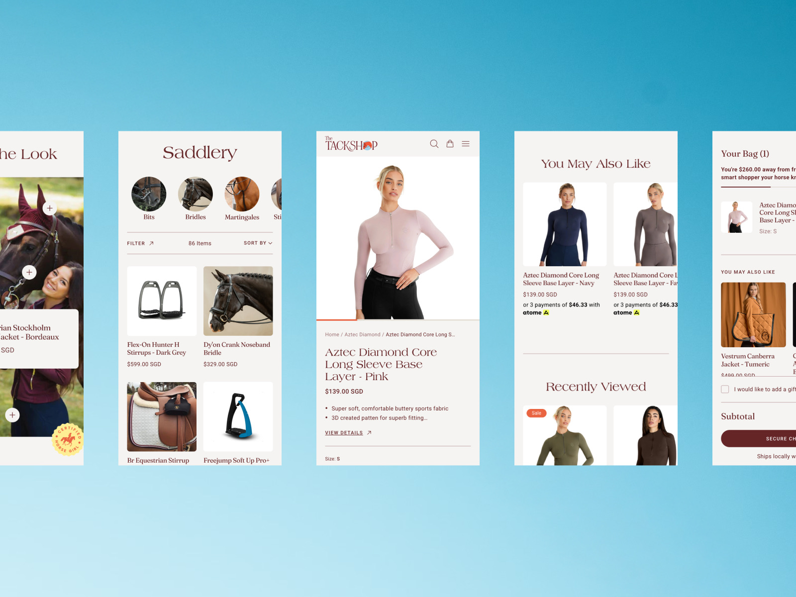 The Tack Shop mobile shopping experience screenshot